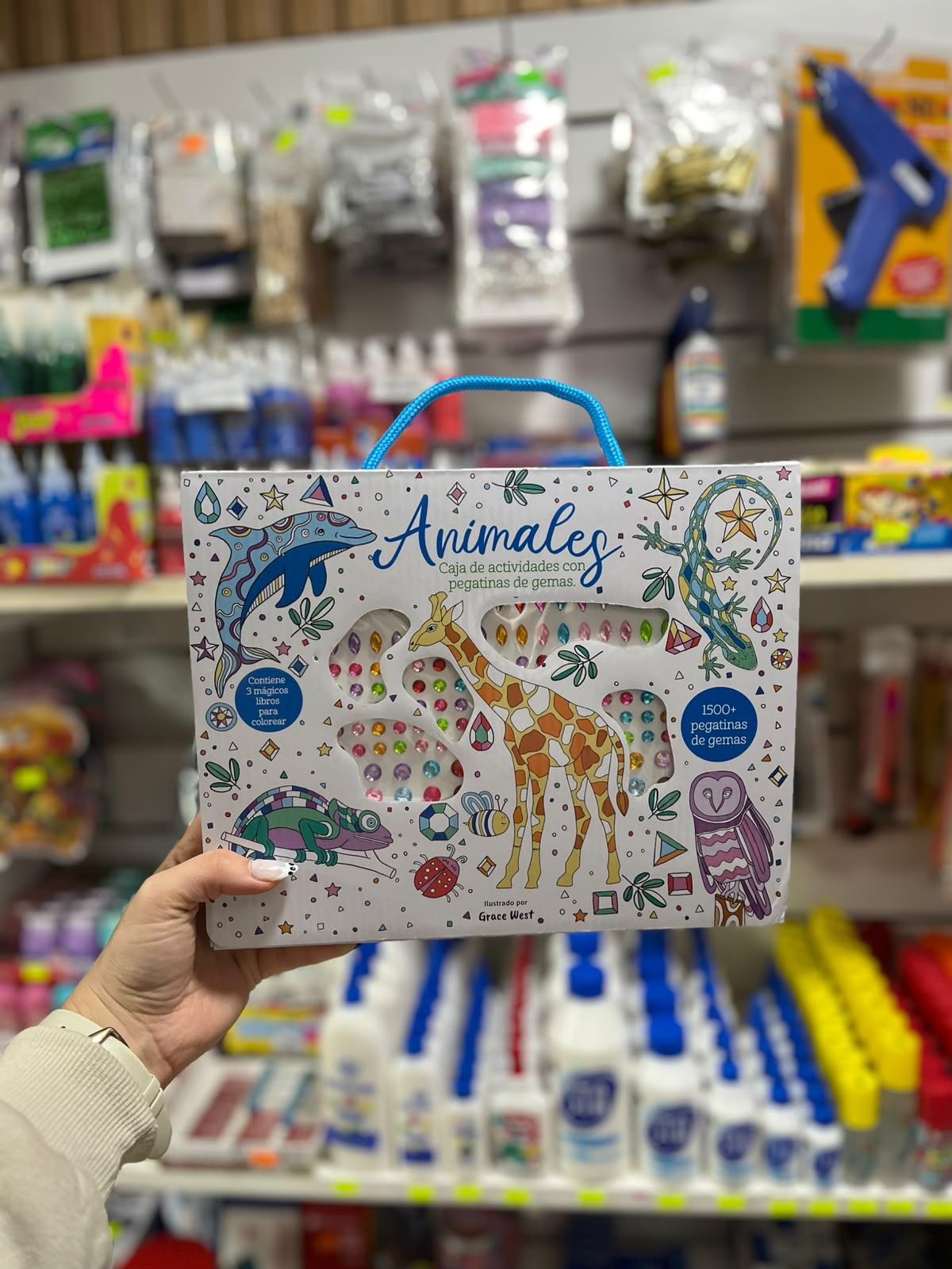 Caja de actividades con pegatinas y Gemas